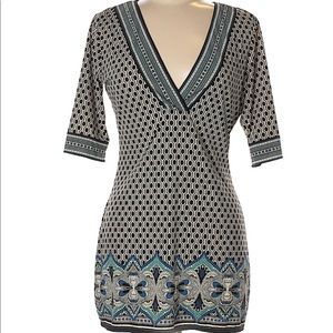 Max Studio minidress geometric pattern black white
